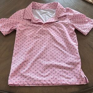 Vineyard Vines Blue Fish Pattern Kids Polo